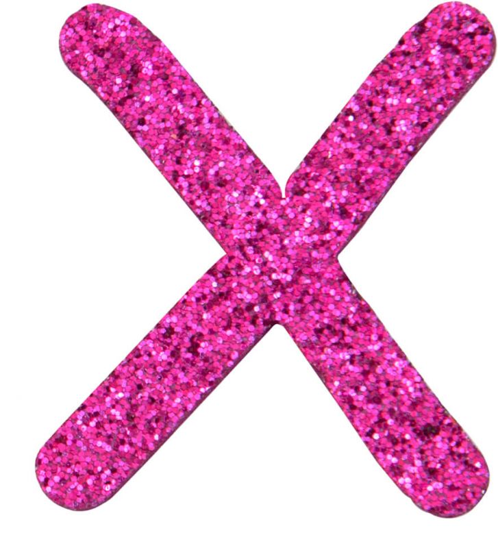 Glitterbuchstabe X pink