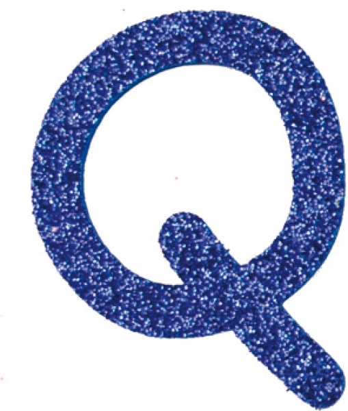 Glitterbuchstabe Q blau