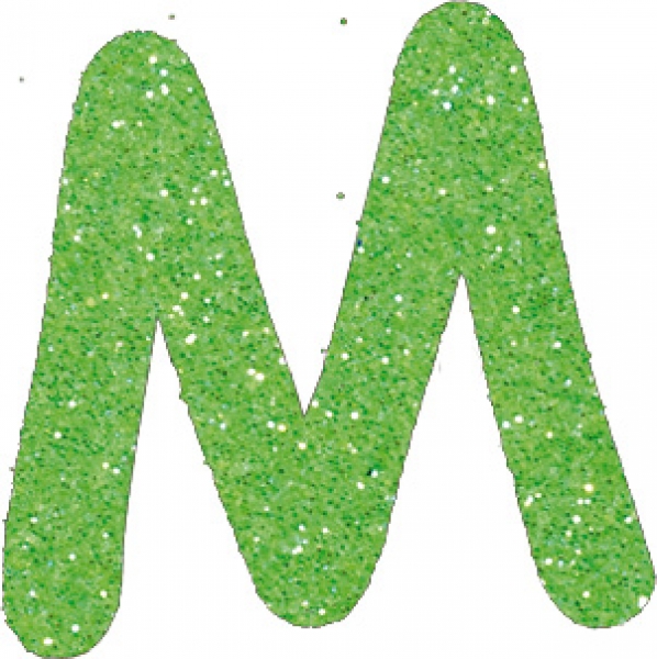 Glitterbuchstabe M apfelgrün