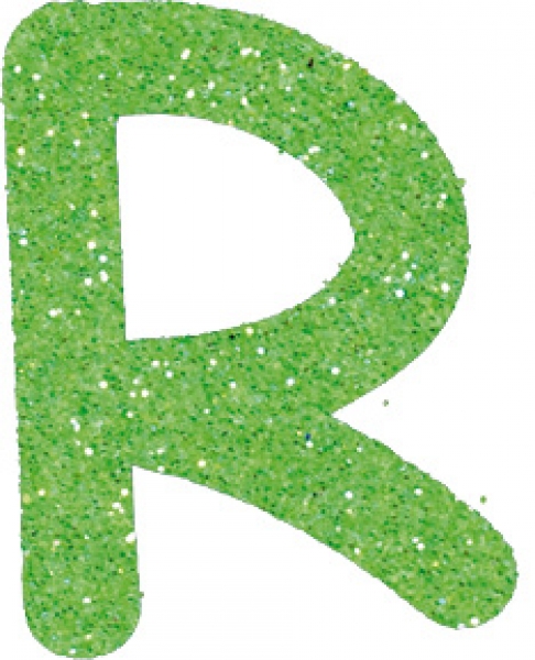 Glitterbuchstabe R apfelgrün