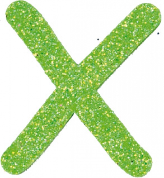 Glitterbuchstabe X apfelgrün