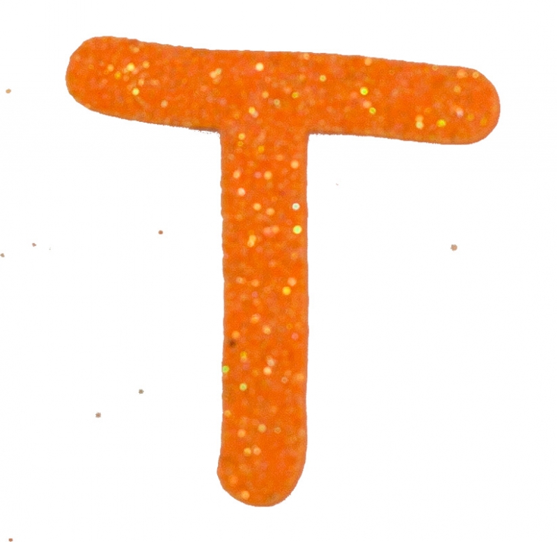 Glitterbuchstabe T mandarine