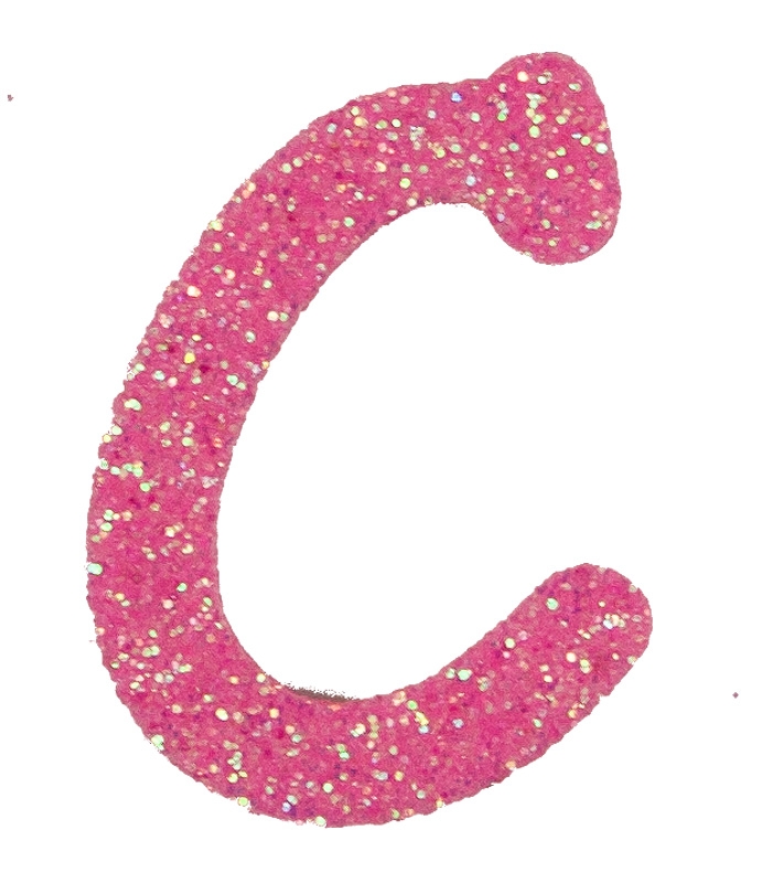 Glitterbuchstabe C rosa
