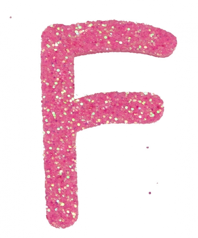 Glitterbuchstabe F rosa