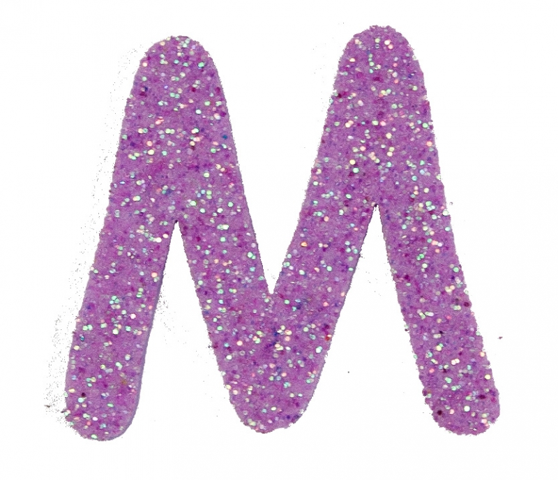 Glitterbuchstabe M flieder