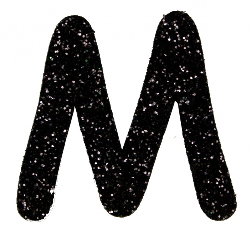 Glitterbuchstabe M schwarz