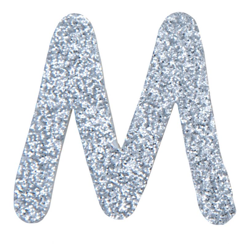 Glitterbuchstabe M silber