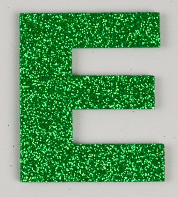 Glitterbuchstabe E grün