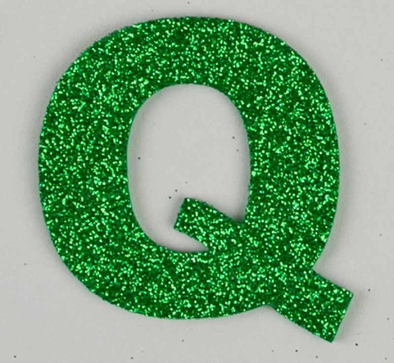 Glitterbuchstabe Q grün