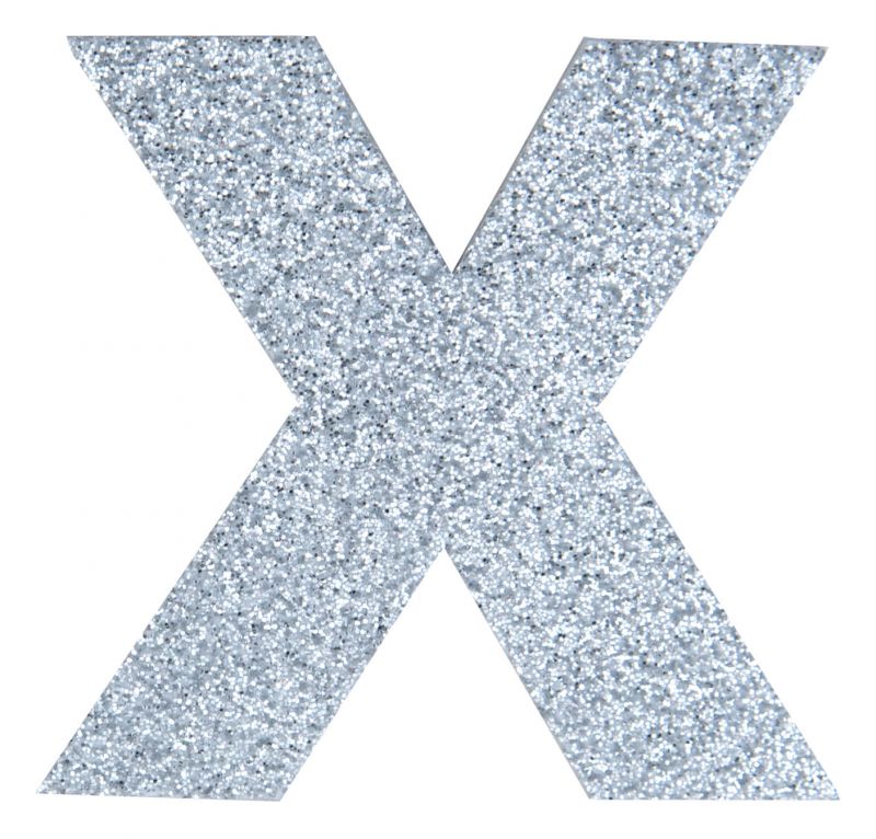 Glitterbuchstabe X silber