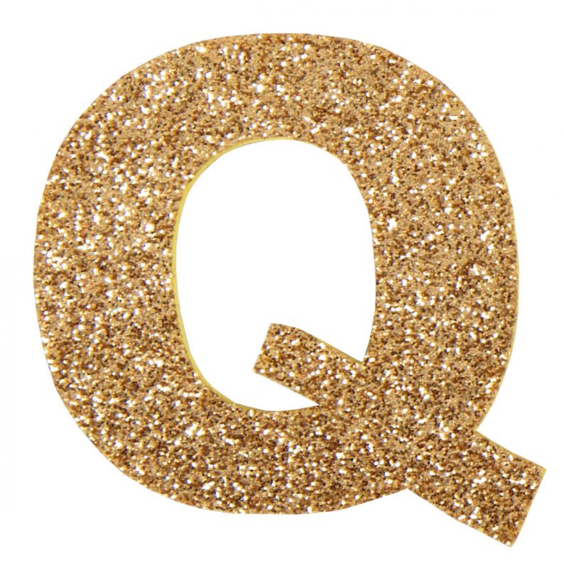 Glitterbuchstabe Q gold
