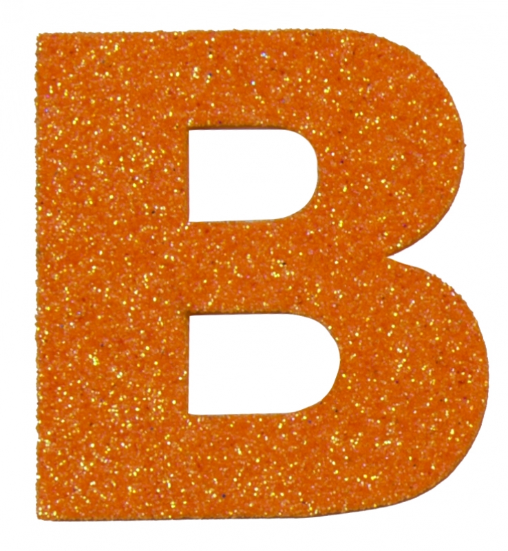 Glitterbuchstabe-Maxi-B-mandarine