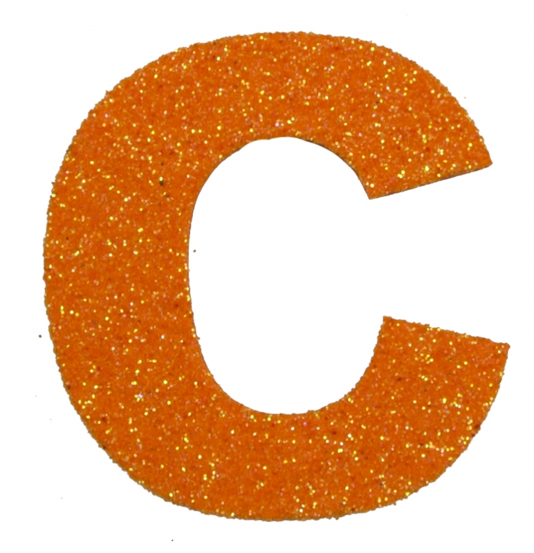 Glitterbuchstabe Maxi C mandarine