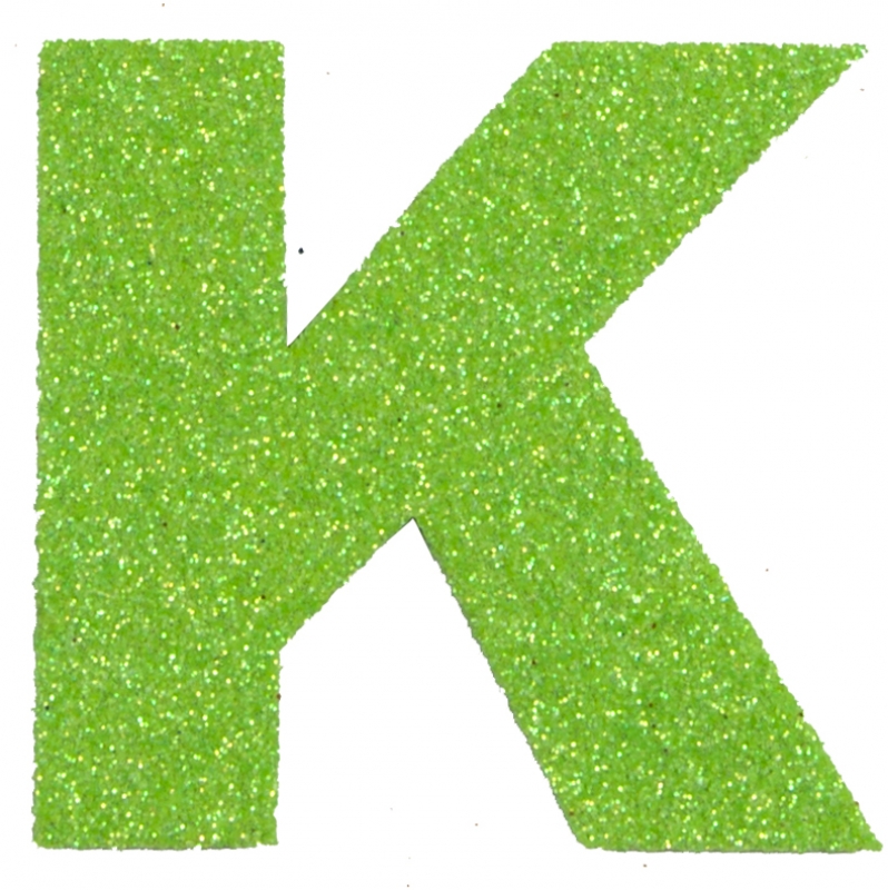 Glitterbuchstabe Maxi K apfelgrün