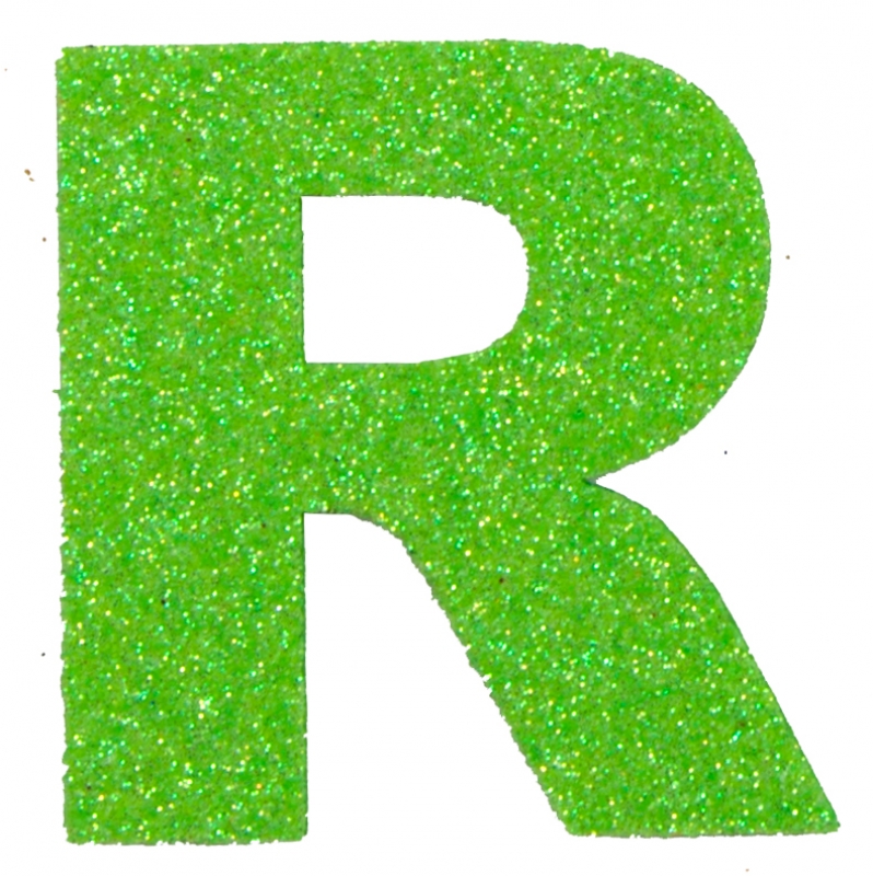 Glitterbuchstabe Maxi R apfelgrün