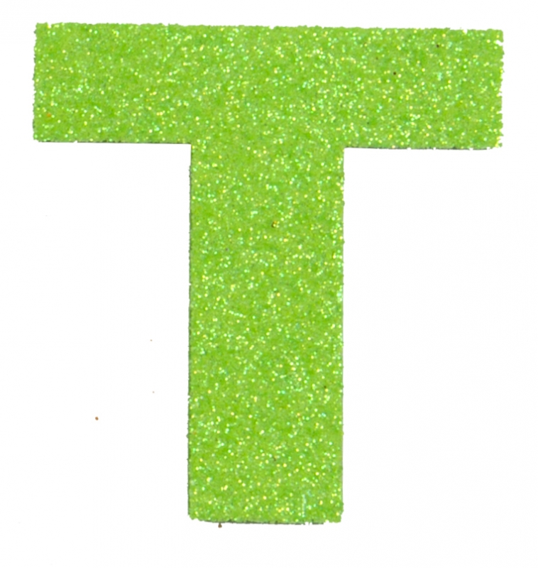 Glitterbuchstabe Maxi T apfelgrün