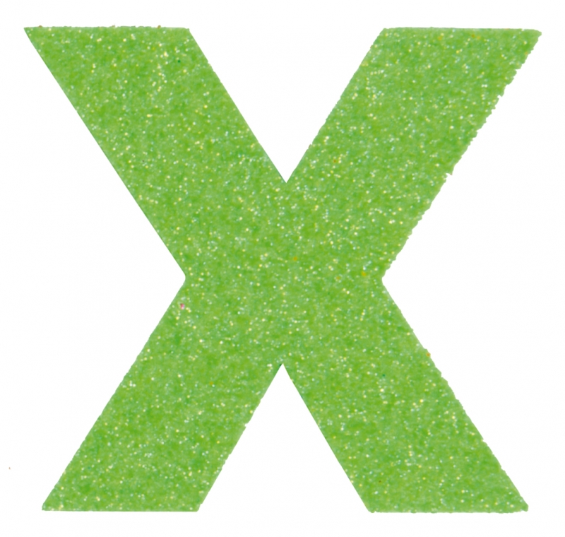 Glitterbuchstabe Maxi X apfelgrün