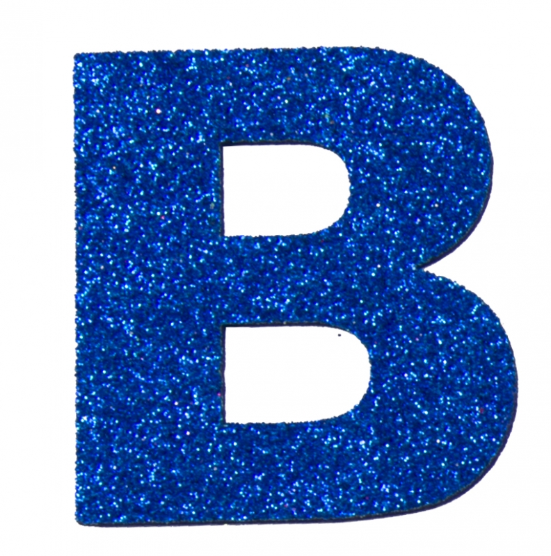 Glitterbuchstabe Maxi B blau