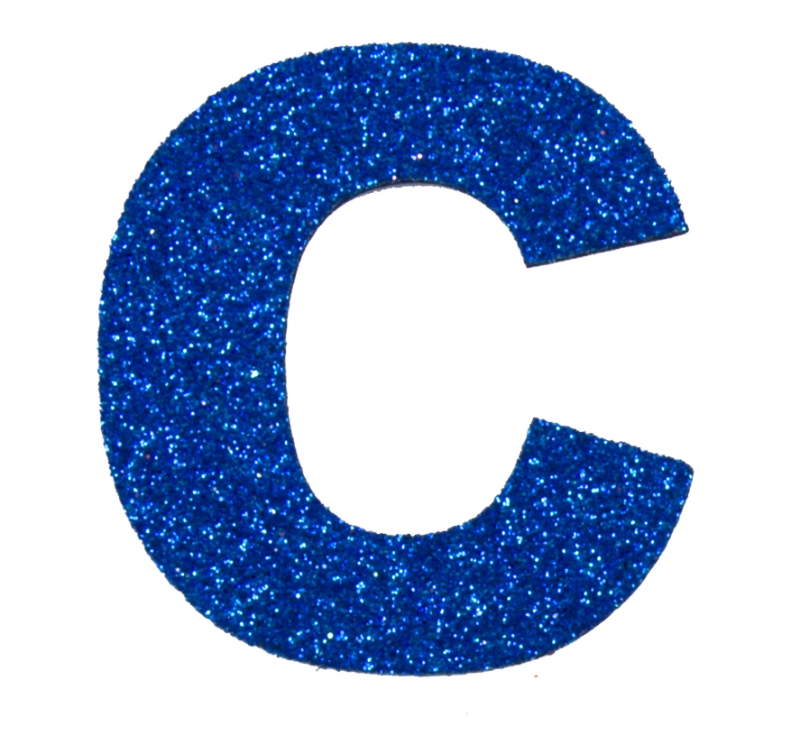 Glitterbuchstabe Maxi C blau