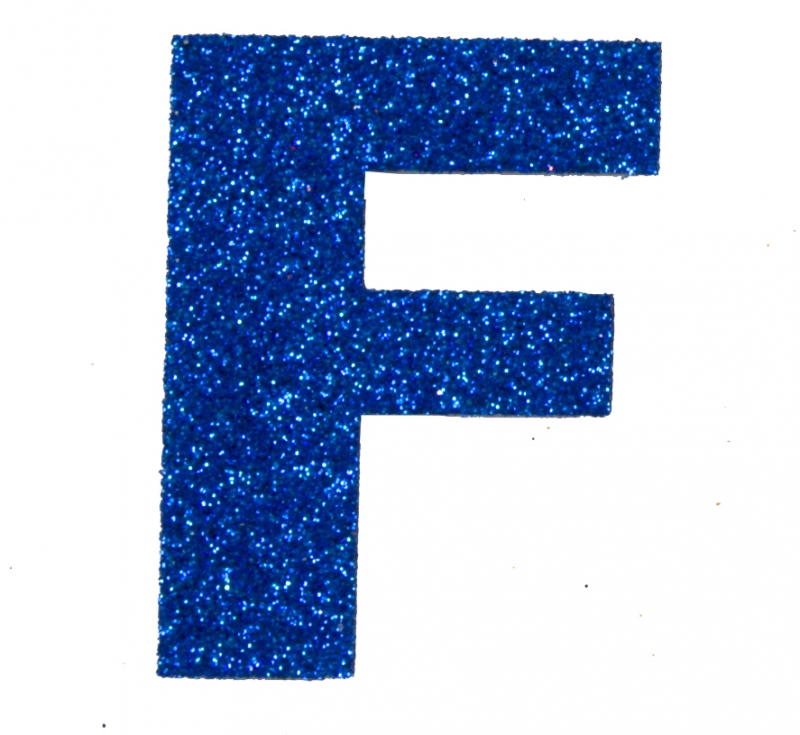 Glitterbuchstabe Maxi F blau