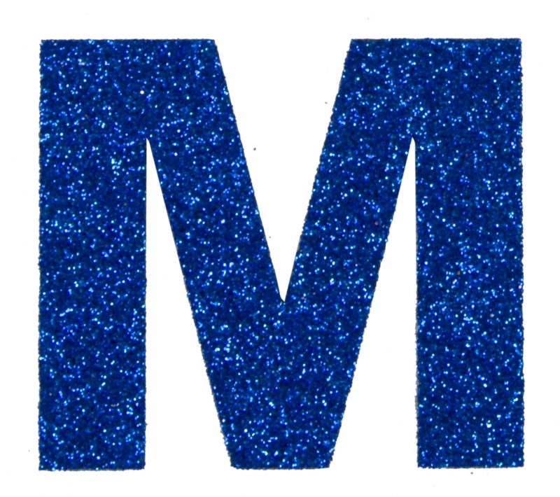 Glitterbuchstabe Maxi M blau