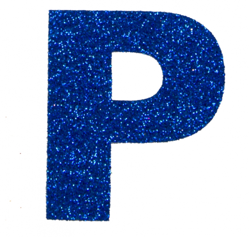 Glitterbuchstabe Maxi P blau