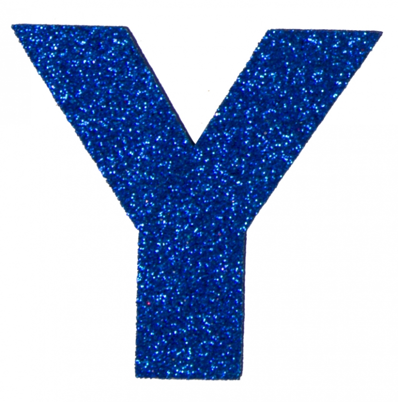 Glitterbuchstabe Maxi Y blau