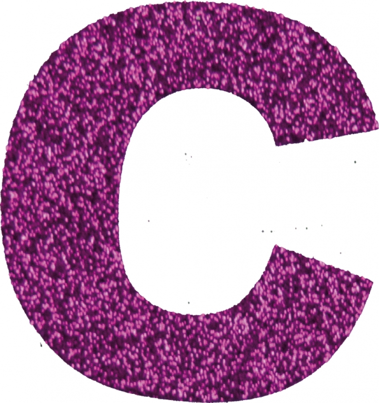 Glitterbuchstabe C lila