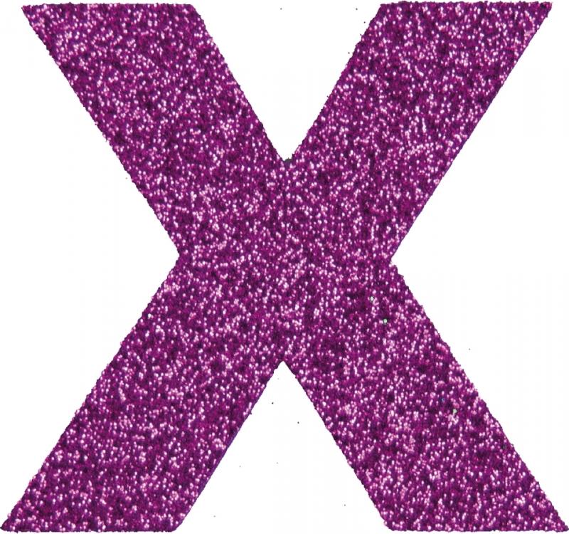 Glitterbuchstabe X lila