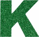 Glitterbuchstabe Maxi K grün