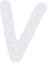 Glitterbuchstabe V weiß