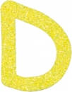 Glitterbuchstabe D gelb