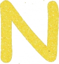 Glitterbuchstabe N gelb