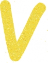 Glitterbuchstabe V gelb