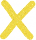 Glitterbuchstabe X gelb