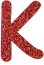 Glitterbuchstabe K rot
