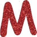 Glitterbuchstabe M rot