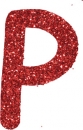 Glitterbuchstabe P rot