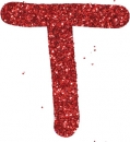 Glitterbuchstabe T rot
