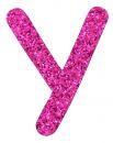 Glitterbuchstabe Y pink
