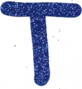 Glitterbuchstabe T blau