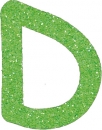 Glitterbuchstabe D apfelgrün