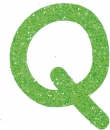Glitterbuchstabe Q apfelgrün