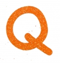 Glitterbuchstabe Q mandarine