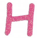 Glitterbuchstabe H rosa