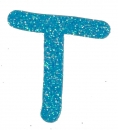 Glitterbuchstabe T türkis