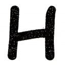 Glitterbuchstabe H schwarz