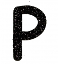 Glitterbuchstabe P schwarz