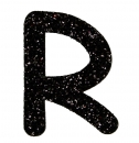 Glitterbuchstabe R schwarz