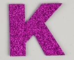 Glitterbuchstabe K lila
